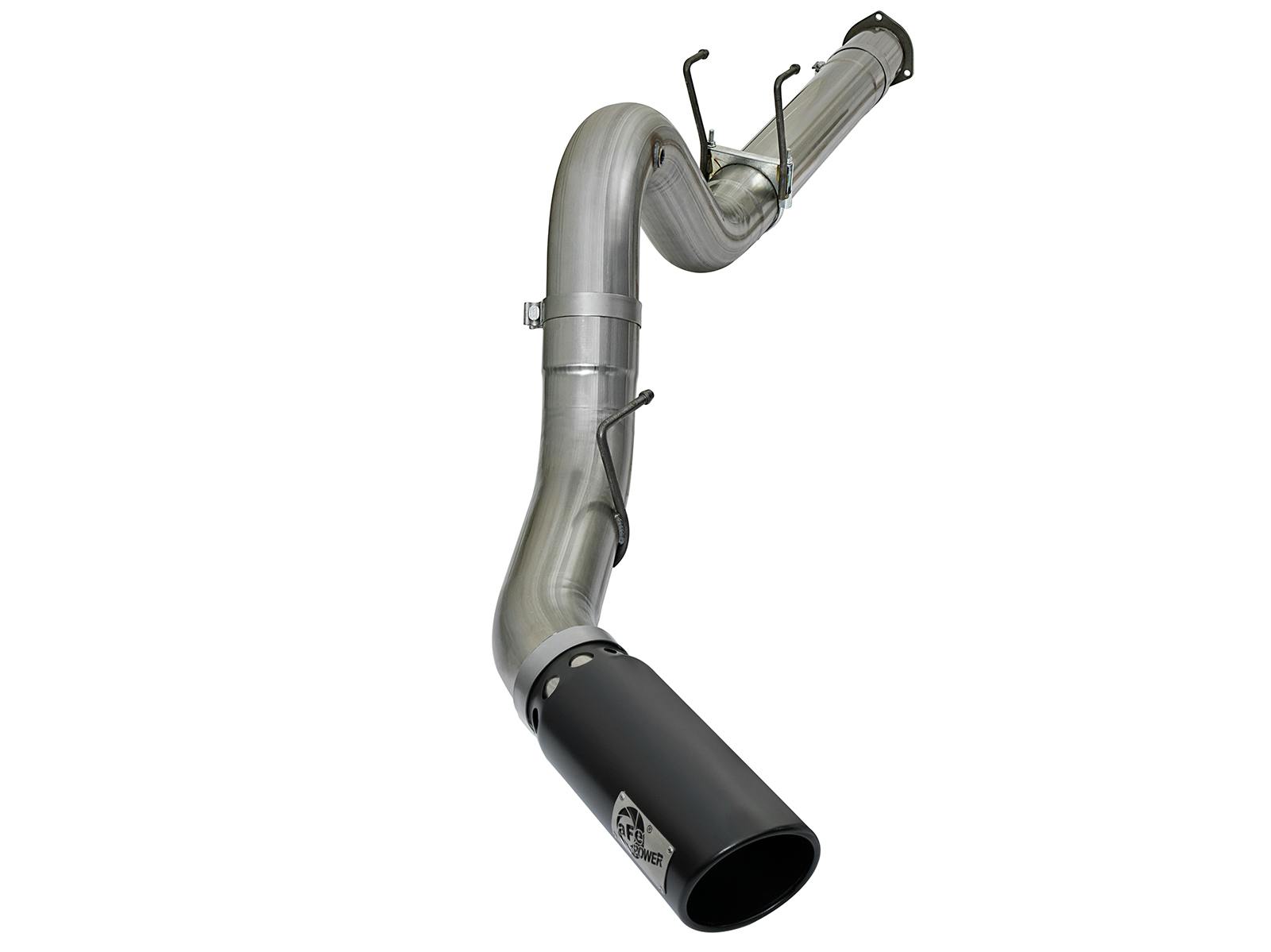 AFE 49-43090-B Large Bore-HD 5 IN 409 Stainless Steel DPF-Back Exhaust System w/Black Tip