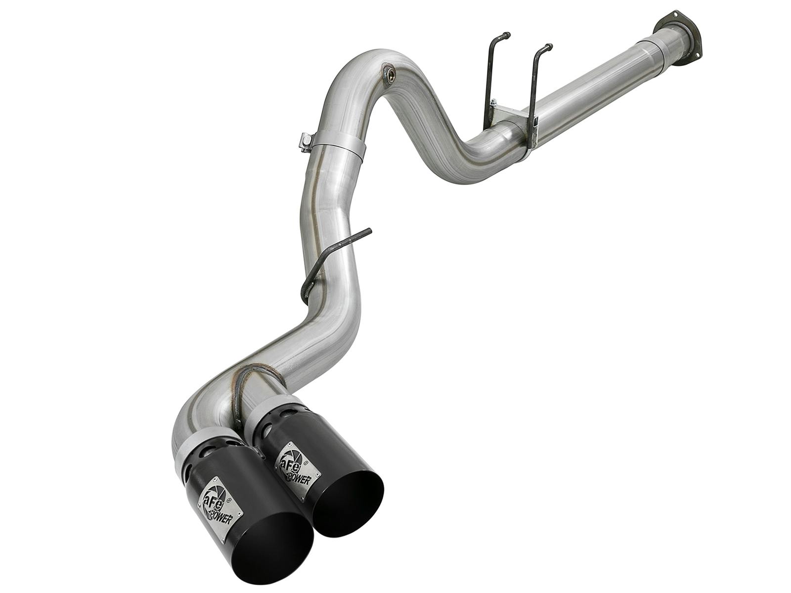 AFE 49-43102-B Rebel XD Series 4 IN 409 Stainless Steel DPF-Back Exhaust w/Dual Black Tips