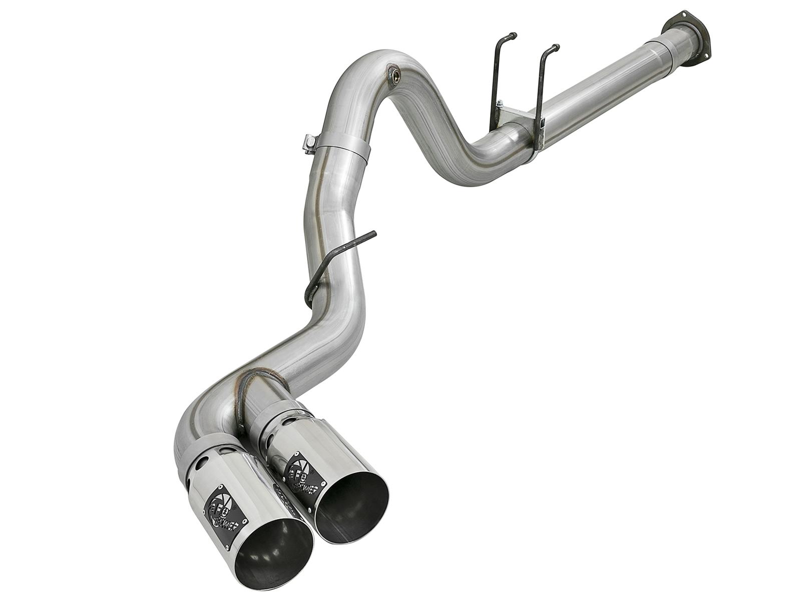 AFE 49-43102-P Rebel XD Series 4 IN 409 Stainless Steel DPF-Back Exhaust w/Dual Polished Tips