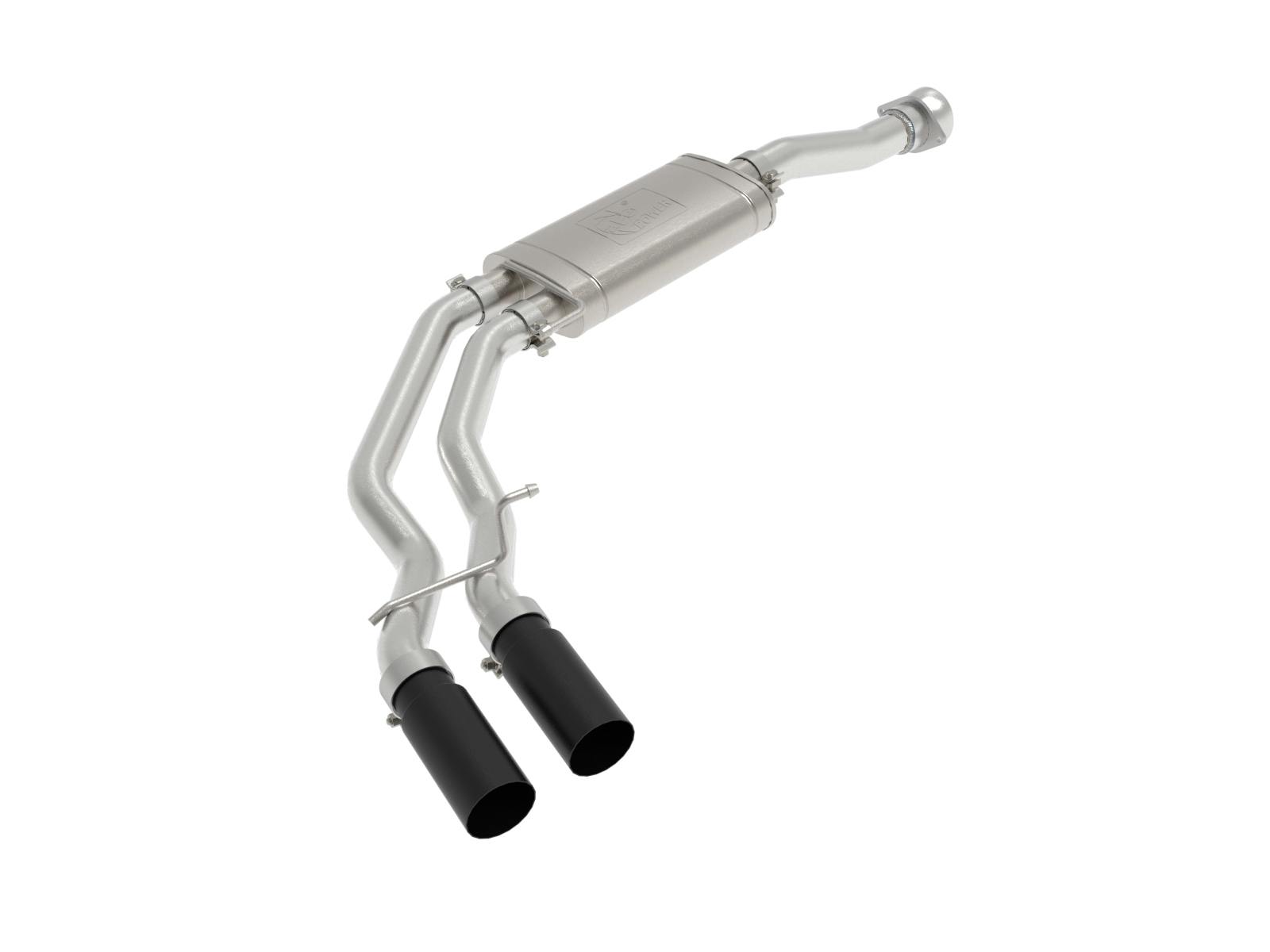 AFE 49-43128-B Rebel Series 3 IN to 2-1/2 IN 409 Stainless Steel Cat-Back Exhaust w/Black Tip