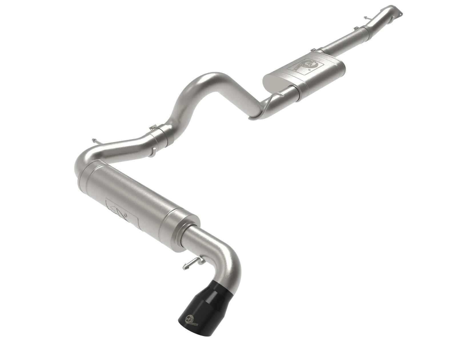 AFE 49-43136-B Apollo GT Series 3 IN 409 Stainless Steel Cat-Back Exhaust System w/ Black Tip