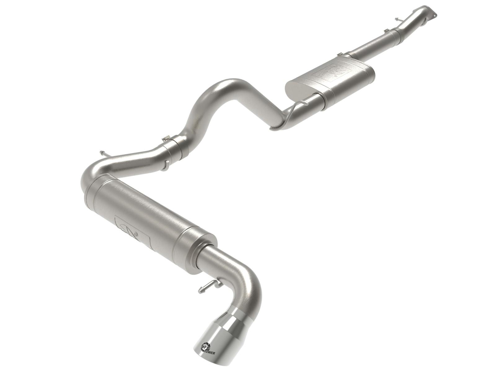 AFE 49-43136-P Apollo GT Series 3 IN 409 Stainless Steel Cat-Back Exhaust System w/ Polish Ti