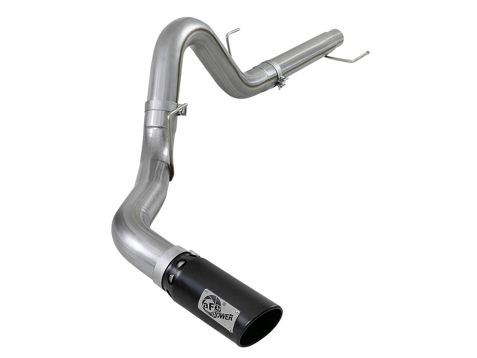 AFE 49-43143-B Large Bore-HD 4 IN 409 Stainless Steel DPF-Back Exhaust System w/ Black Tip