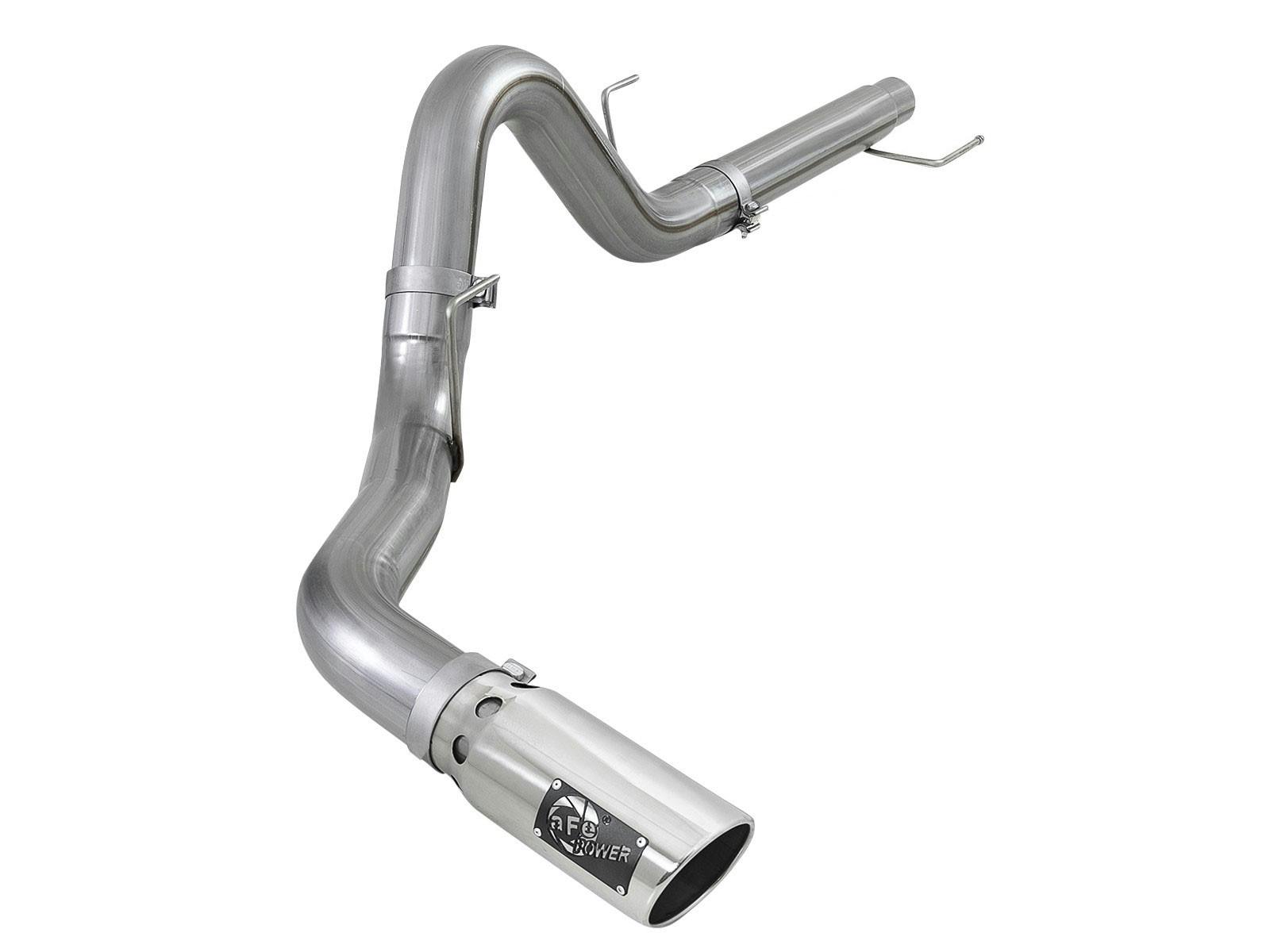 AFE 49-43143-P Large Bore-HD 4 IN 409 Stainless Steel DPF-Back Exhaust System w/ Polished Tip