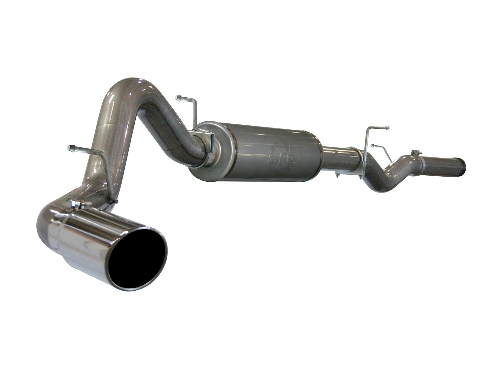 AFE 49-44002 Large Bore-HD 4 IN 409 Stainless Steel Cat-Back Exhaust System w/ Polished Tip