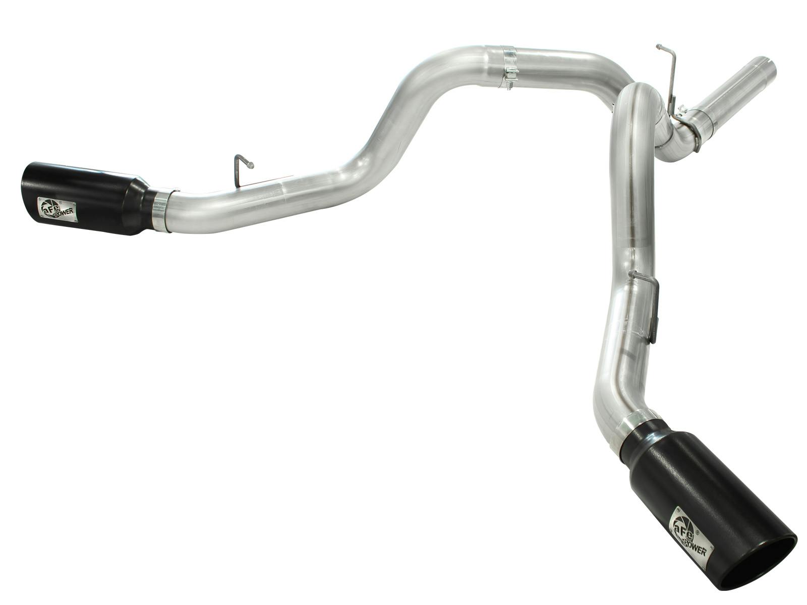 AFE 49-44043-B Large Bore-HD 4 IN 409 Stainless Steel DPF-Back Exhaust System w/Black Tip