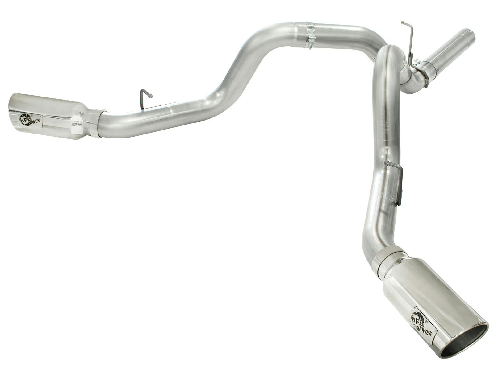 AFE 49-44043-P Large Bore-HD 4 IN 409 Stainless Steel DPF-Back Exhaust System w/Polished Tip