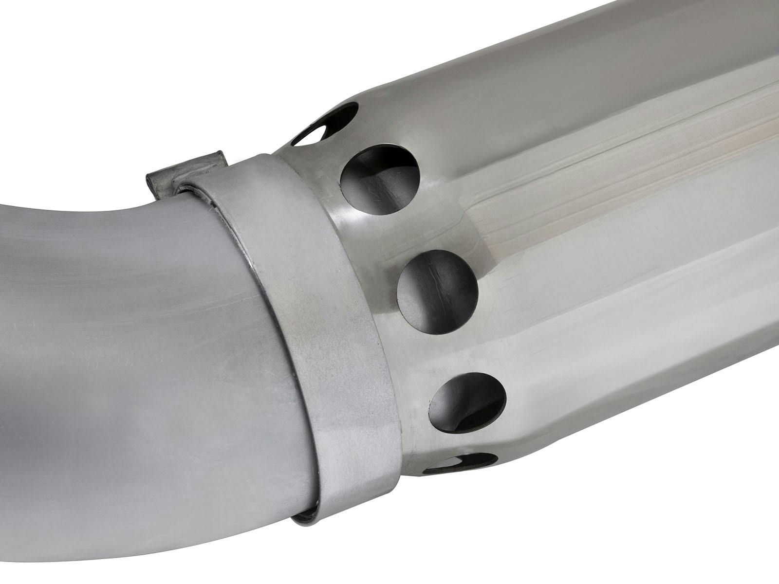 AFE 49-44081-P Large Bore-HD 5 IN 409 Stainless Steel DPF-Back Exhaust System w/Polished Tip