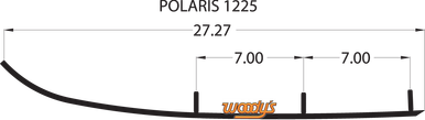 Woody's Executive Series Flat-Top Runner 8" 60° Carbide for Polaris 600 IQ Widetrack 2011-2013 WPI-1225