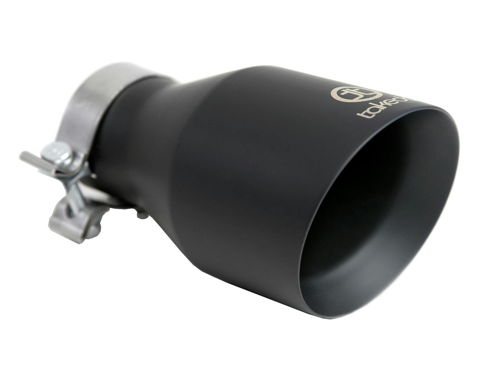 AFE 49T30504-B09 Takeda 409 Stainless Steel Clamp-on Exhaust Tip Black