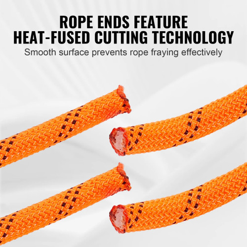 Dual-Weave Polyester Cord, 3/8 inch by 120 feet, 48-Strand, 4000 Pound Tensile Strength, Multi-Use Rope for Arborist Activities, and Outdoor Adventures, Orange/Black