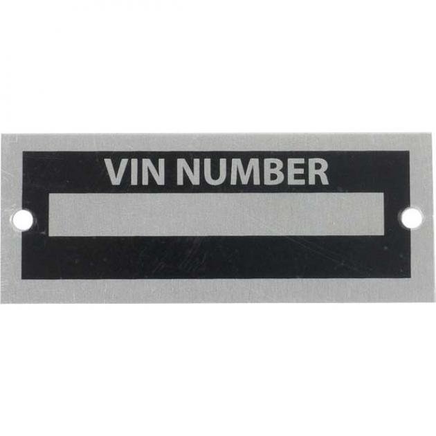 Blank VIN Number Plate