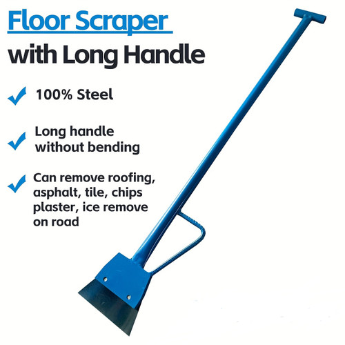 Floor Razor Scraper 50 Inch, Heavy-Duty Long Handle, Flooring Removal Razor Blade Scraper For Floor Tile Remove Flooring Removal Tool, Remove Roofing, Asphalt, Chips Plaster, Ice Remove On Road