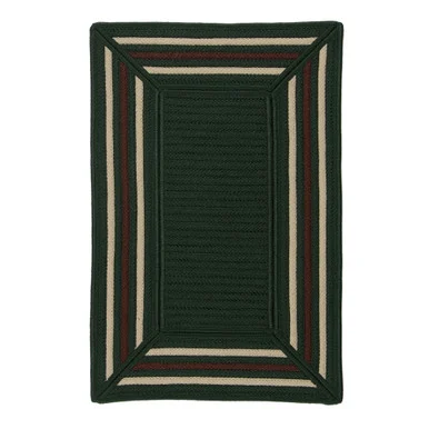 5′ x 5′ Green and White All Purpose Handmade Reversible Square Mudroom Area Throw Rug