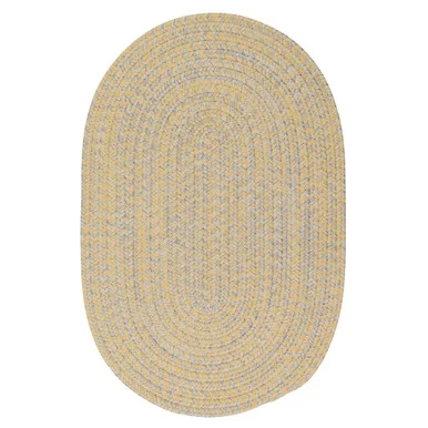 5′ x 5′ Yellow and Gray All Purpose Handcrafted Reversible Round Area Throw Rug