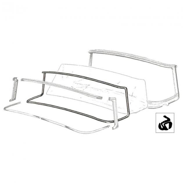 Dennis Carpenter Windshield Seal - with Groove for Chrome - Crown Victoria, Victoria, Mainline Sedans - 1955-56 Ford Car B5A-7003110-G