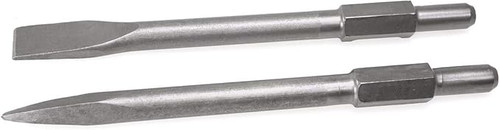 2-Pieces 1-1/8" Hex Point and Flat Concrete Chisels for Electric Demolition Jack Hammer Bit Point Chisel Demolition Concrete Breaker