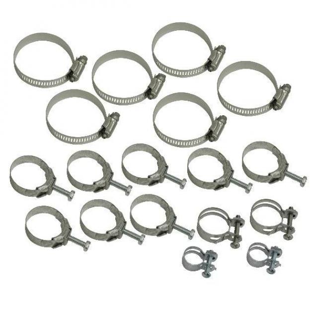 Corvette Radiator/Heater Hose Clamp Kit, 18 Piece,454 with Air Conditioning,1970-1971