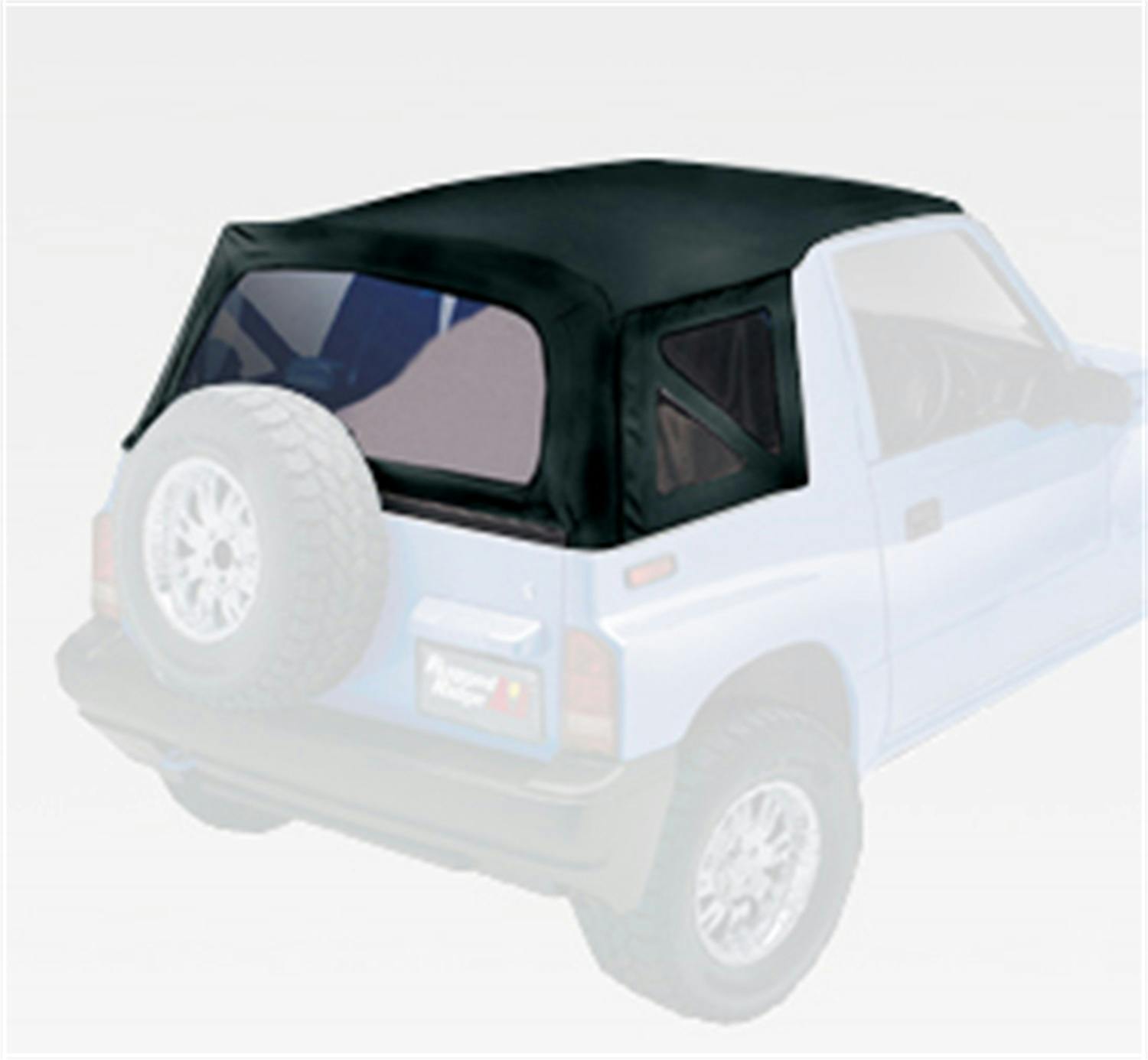 Rugged Ridge 53723.15 XHD Soft Top; Black Denim; Clear Windows; 95-98 Suzuki Sidekicks