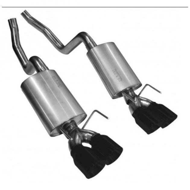 Corvette Kooks OEM x 2.5" Stainless Axle Back Exh, Black Tips, 2009-2013