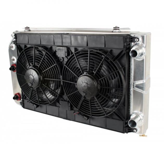 Camaro Radiator Module 2 Pass LS Engine With Spal Dual 11" Fans 1970-1981