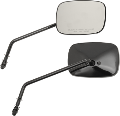 DRAG SPECIALTIES Rectangle Mirrors - Long - Black 60-0014/15GBX