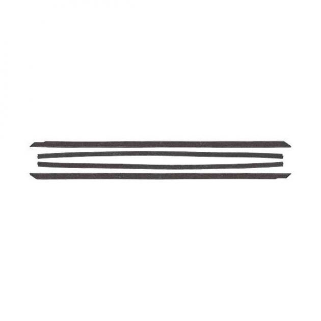 Ford Mustang Belt Weatherstrip Kit - 4 Pieces - Inner & Outer - Black Bead - Early Fastback - Door Windows