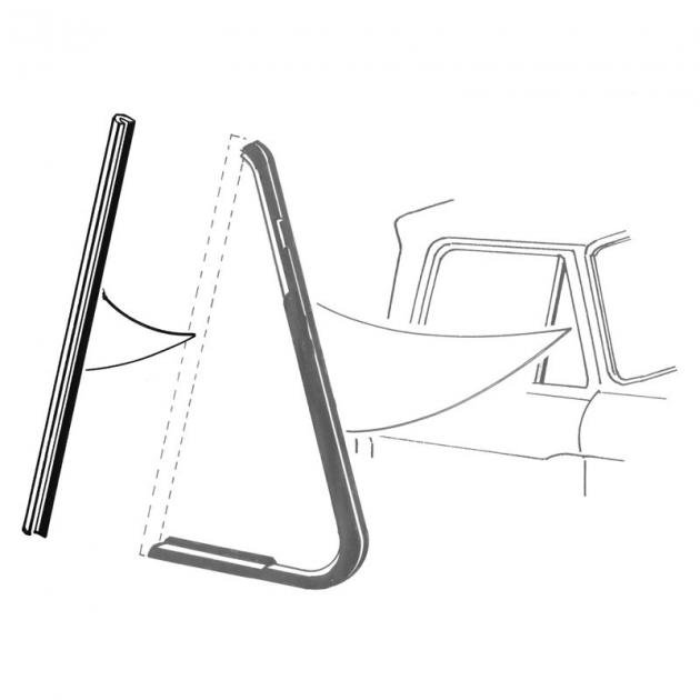 Dennis Carpenter Back Edge of Vent Window Seals - 1961-66 Ford Truck C1TZ-8121450-PR
