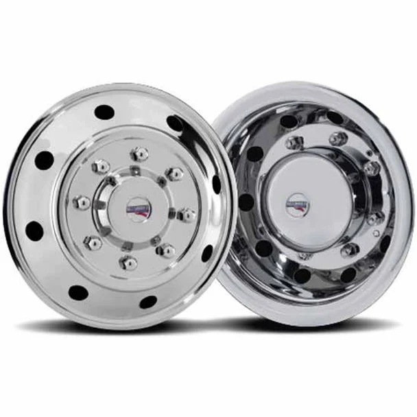 6.5 X 17 Inch American Road Series Simulator Kit W/ Round Holes & Braided Air Valve Extensions For Ford F350