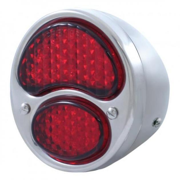 United Pacific 19 LED 6V Tail Light w/SS Housing, Red Lens For 1928-31 Ford Model A - R/H FTL2831LED6-AR