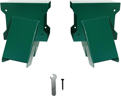 A-Frame End Swing Set Brackets - 2 Pcs Heavy Duty Carbon Steel Hardware With Mounting Kit, DIY Bracket for 4x4 Legs & 4x6 Beam