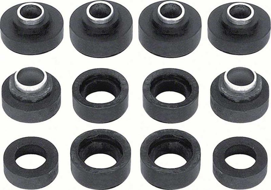 1967-68 Camaro, Firebird, 1968-69 Chevy II, Nova, Body Mount Bushing Kit, Subframe & Radiator Support, OE Style, 12 Piece Set