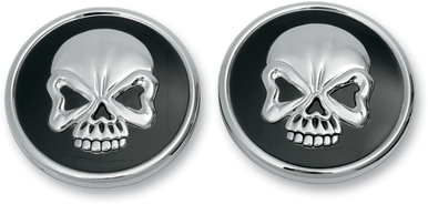 DRAG SPECIALTIES Screw-In Skull Gas Caps - Pair 012719