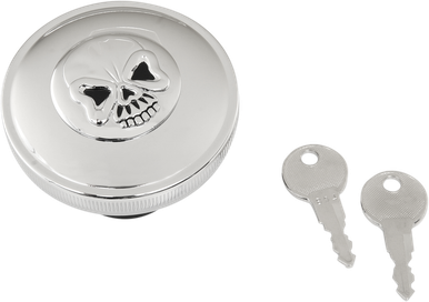 DRAG SPECIALTIES Vented Skull Locking Gas Cap - Chrome 03-0320AS-A