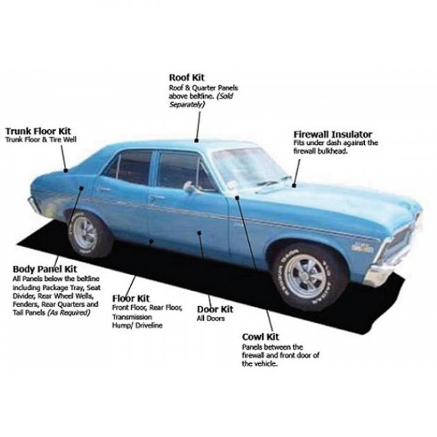 Nova AcoustiShield, Roof, 4 Door, 1962-1967