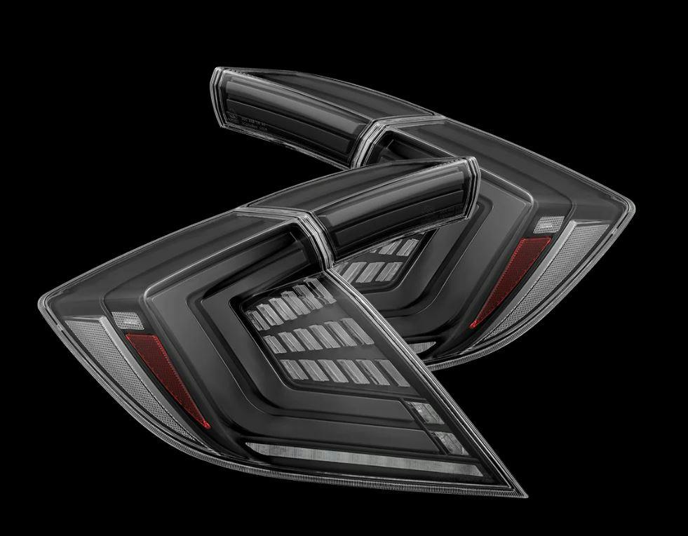 AlphaRex 676000 Prismatic LED Taillights Black Red