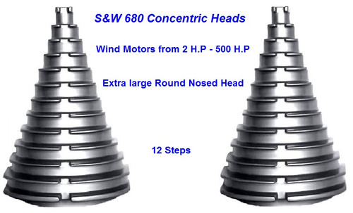 S&W Concentric Heads Concentric Head for 3C's and 4C's Method (2.75" - 6.125" Step Width)12 Step width 2"(50.8mm) - 14"(355.6mm), Slot width 1 1/8"(28.575mm), Rib height 1 1/8"(28.575mm)
