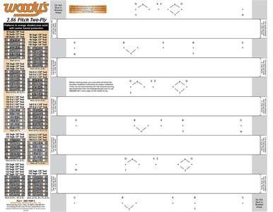 Woody's 2-Ply Track Template 2.86 Pitch 15" x 137" 286T-TEMP-2