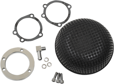 DRAG SPECIALTIES Bob Air Cleaner - Black - CV/Delphi 14-0110CVSB