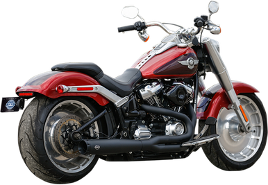 S&S CYCLE 2:1 Exhaust for M8 Softail - Black 550-0857