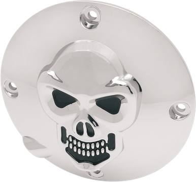 DRAG SPECIALTIES Skull Derby Cover - Chrome - 4 Hole 33-0063