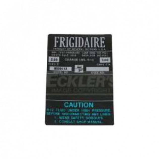 Nova & Chevy II Air Conditioning Compressor Decal, Frigidaire Air, 1966