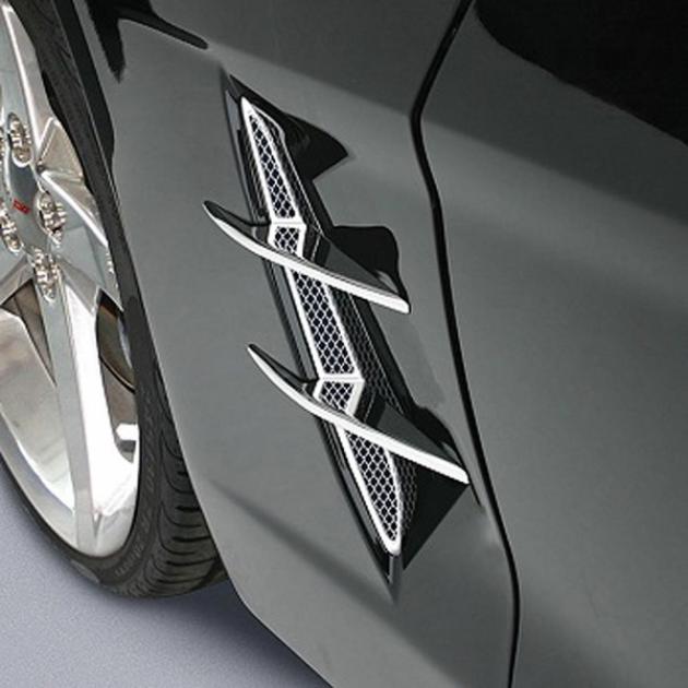 Corvette Blade Set, Side Fender, With Screens, Billet Aluminum, 2005-2013