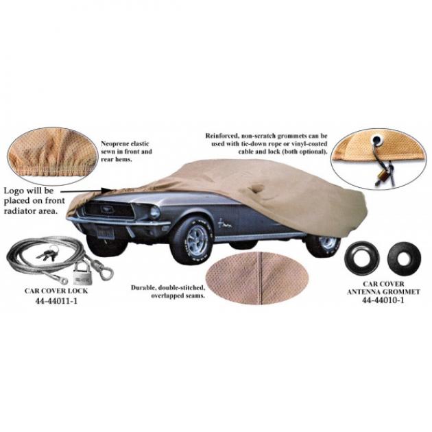 Car Cover, Poly-Cotton, With Logo, Shelby Fastback 1966-1968, With Mirror Pockets On Both Sides