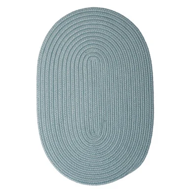 7′ Flint Blue Solid All Purpose Handcrafted Reversible Round Outdoor Area Throw Rug