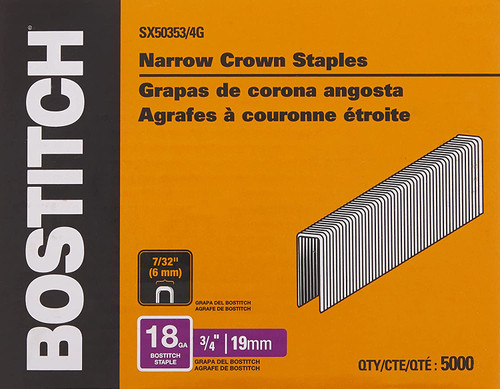 BOSTITCH 3/4 In. x 7/32 In. Narrow Crown Finish Staple