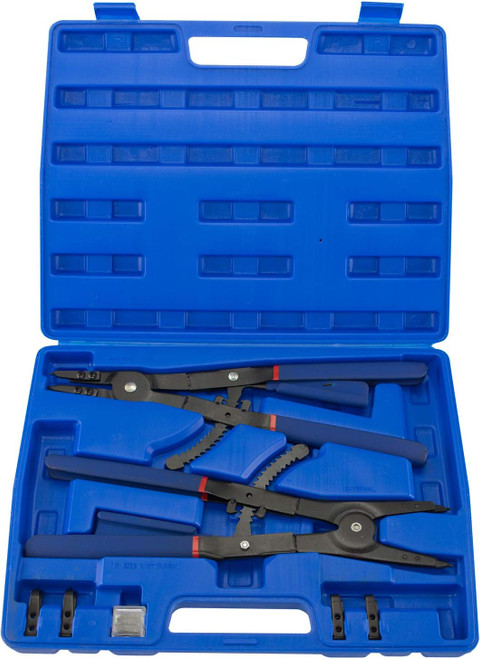 16" Snap Ring Plier Set, 2 Piece | External and Internal Pliers | Straight, 45°, 90° Tips