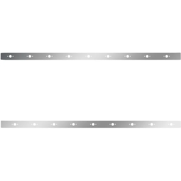 72 Inch Stainless Sleeper Panel W/O Extension W/ 18 P3 Light Holes For Peterbilt 567, 579