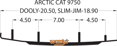 Woody's Dooly Runners 6" 60° Arctic Cat 2021-2022 DA6-9750
