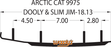 Woody's Dooly Runners 8" 60° Arctic Cat ZR 8000 Limited ARS II ATAC 137" Track DA8-9975